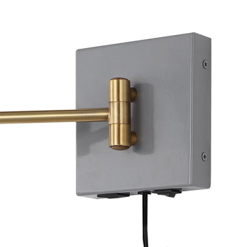 Hygge 16" Swing Arm Modern Midcentury Iron USB Charging Port LED Sconce - JONATHAN Y